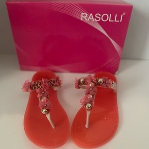 Rasolli Ocean 10 Jelly Sandal Coral Womens Sz 7.5M New In Box